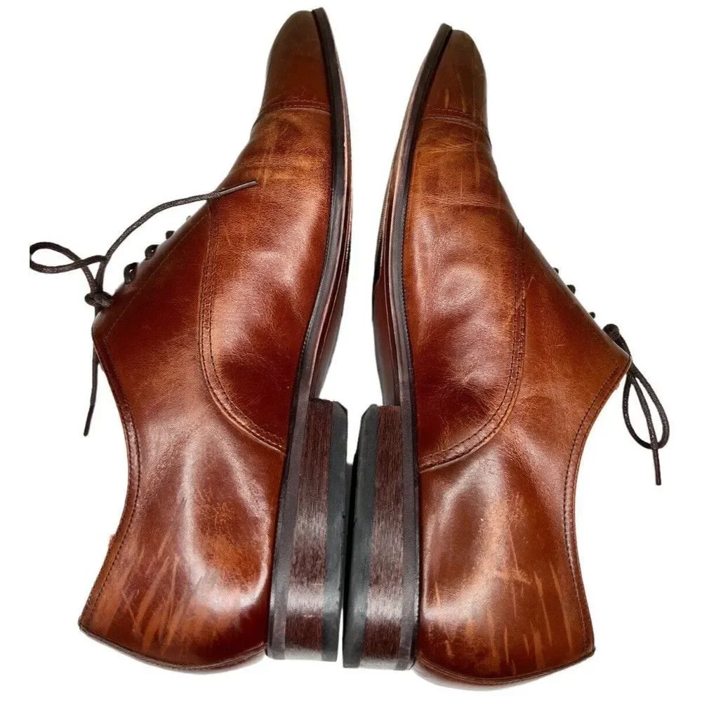 Florsheim Men Size 10.5D Brown Leather Shoes Dress Oxford‎ MEMORY FOAM